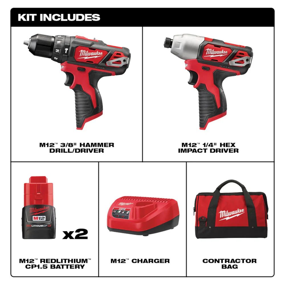 Kit combinado de 2 herramientas inalámbricas de IONES DE LITIO M12™ 2497-22