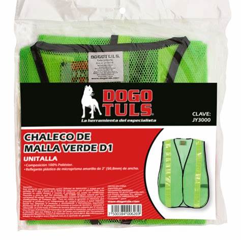Chaleco Malla Verde de Seguridad D1 – Dogotuls