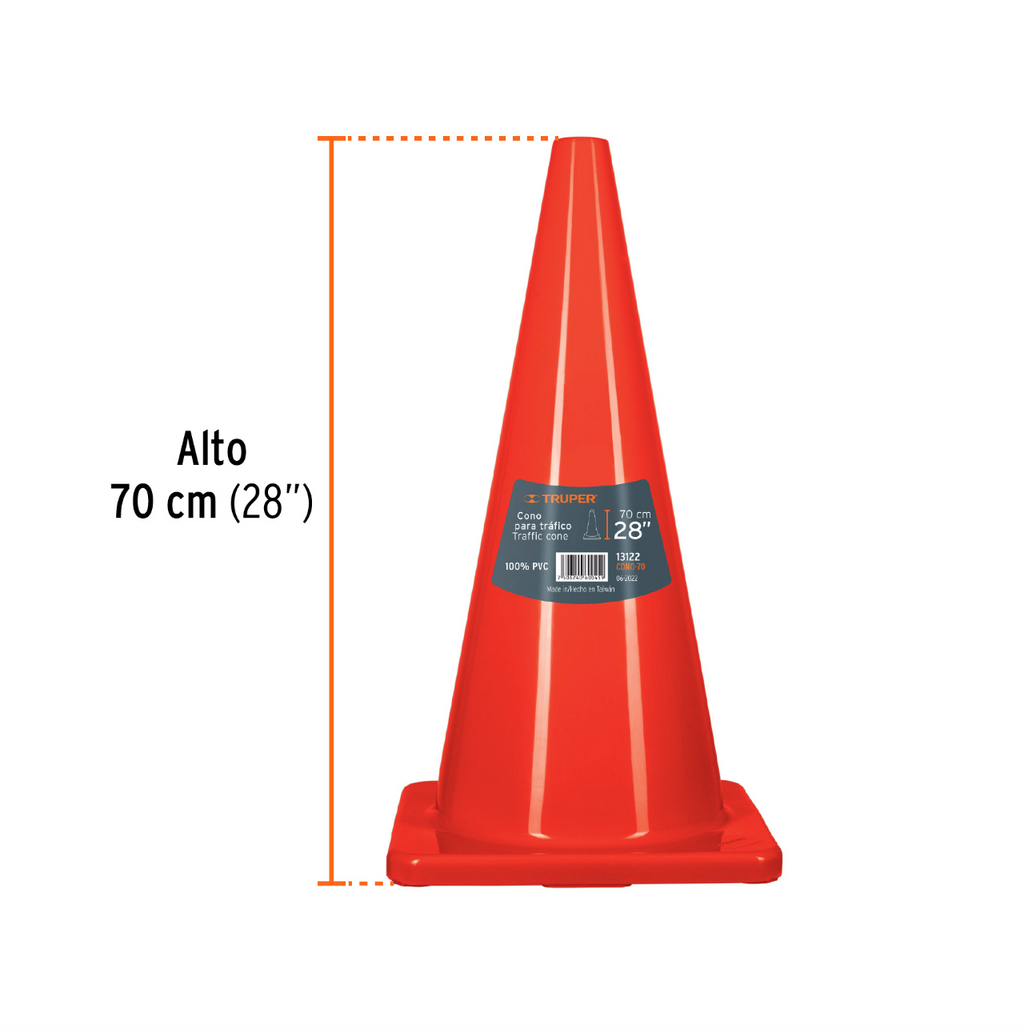 Cono de precaución de 70 cm de PVC, Truper